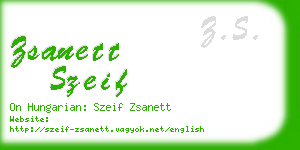 zsanett szeif business card